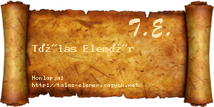 Tálas Elemér névjegykártya
