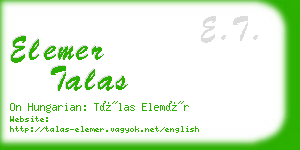 elemer talas business card